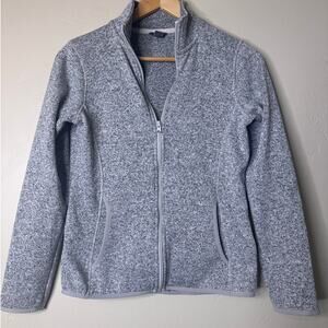 Eddie Bauer Heather Grey Full Zip Fleece Jacket Small